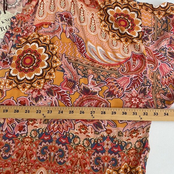 Knox Rose Boho Kimono Cardigan Size 2X / 3X Floral Multicolor Open Front - Picture 9 of 10